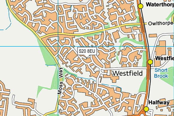 S20 8EU map - OS VectorMap District (Ordnance Survey)