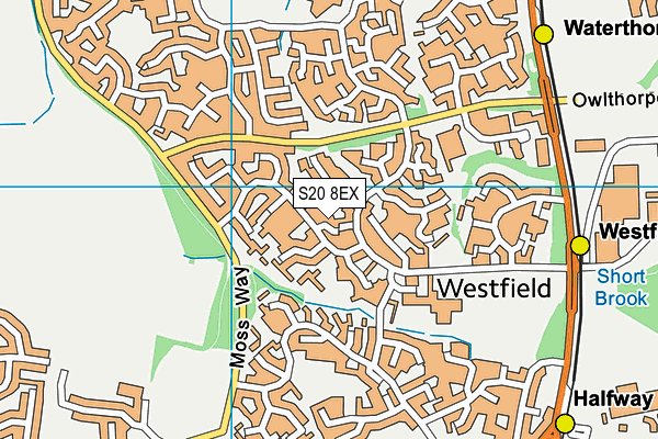 S20 8EX map - OS VectorMap District (Ordnance Survey)