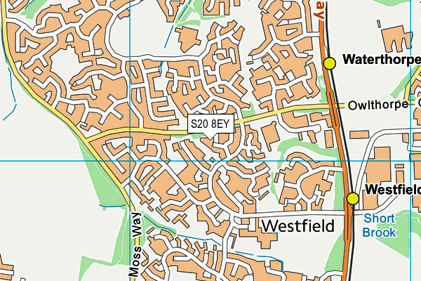 S20 8EY map - OS VectorMap District (Ordnance Survey)