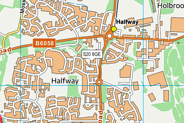 S20 8GE map - OS VectorMap District (Ordnance Survey)