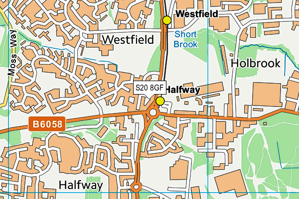 S20 8GF map - OS VectorMap District (Ordnance Survey)