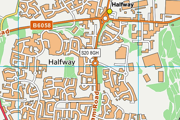 S20 8GH map - OS VectorMap District (Ordnance Survey)