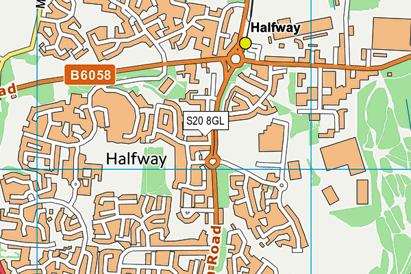 S20 8GL map - OS VectorMap District (Ordnance Survey)