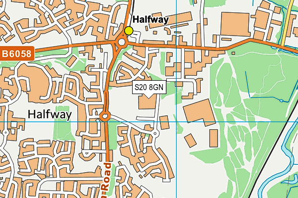 S20 8GN map - OS VectorMap District (Ordnance Survey)