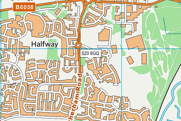 S20 8GQ map - OS VectorMap District (Ordnance Survey)