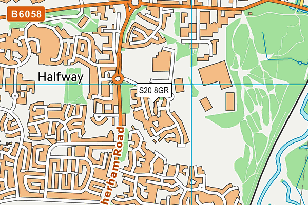 S20 8GR map - OS VectorMap District (Ordnance Survey)