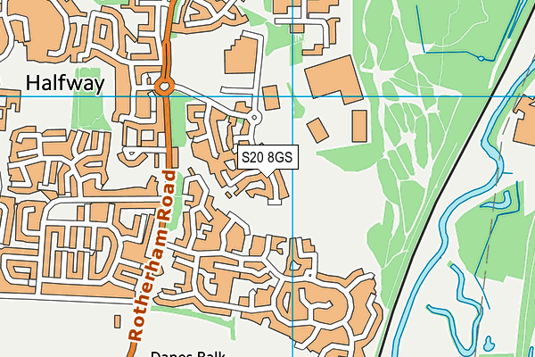 S20 8GS map - OS VectorMap District (Ordnance Survey)