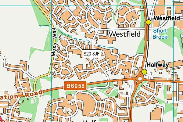 S20 8JF map - OS VectorMap District (Ordnance Survey)