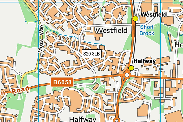 S20 8LB map - OS VectorMap District (Ordnance Survey)