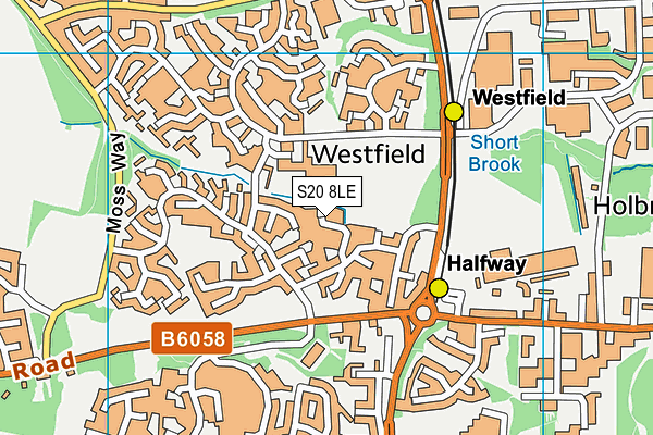 S20 8LE map - OS VectorMap District (Ordnance Survey)