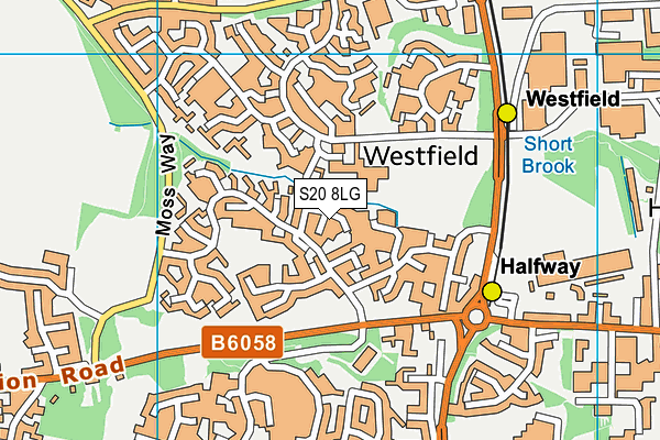 S20 8LG map - OS VectorMap District (Ordnance Survey)