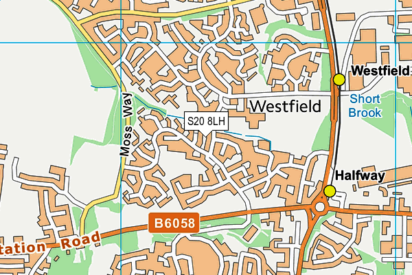 S20 8LH map - OS VectorMap District (Ordnance Survey)