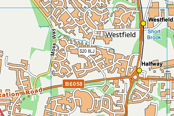 S20 8LJ map - OS VectorMap District (Ordnance Survey)