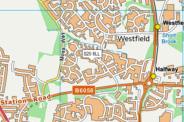 S20 8LL map - OS VectorMap District (Ordnance Survey)