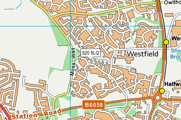 S20 8LQ map - OS VectorMap District (Ordnance Survey)