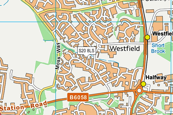 S20 8LS map - OS VectorMap District (Ordnance Survey)