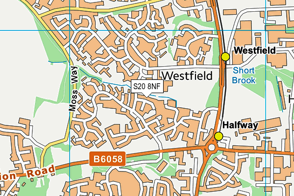 S20 8NF map - OS VectorMap District (Ordnance Survey)