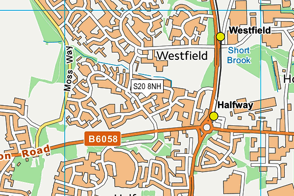 S20 8NH map - OS VectorMap District (Ordnance Survey)