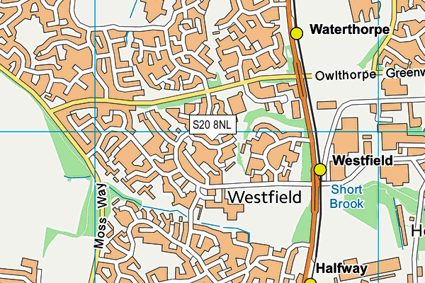 S20 8NL map - OS VectorMap District (Ordnance Survey)