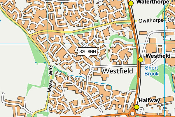 S20 8NN map - OS VectorMap District (Ordnance Survey)