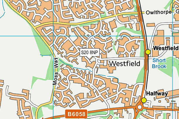 S20 8NP map - OS VectorMap District (Ordnance Survey)