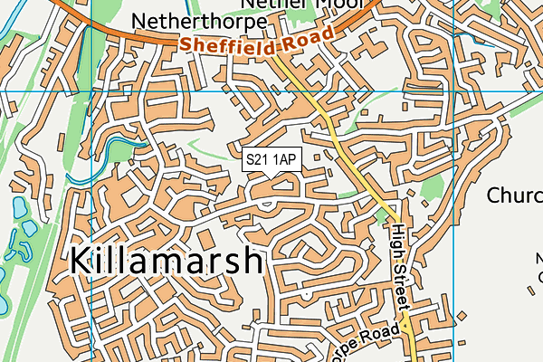 S21 1AP map - OS VectorMap District (Ordnance Survey)