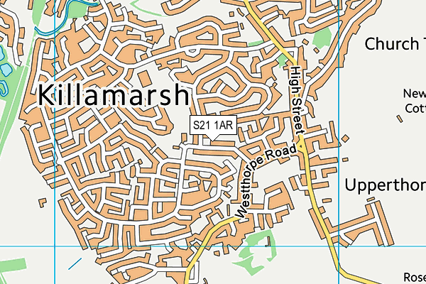 S21 1AR map - OS VectorMap District (Ordnance Survey)