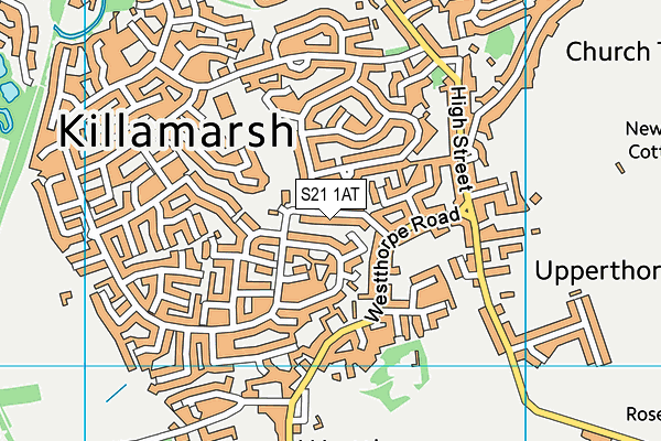 S21 1AT map - OS VectorMap District (Ordnance Survey)