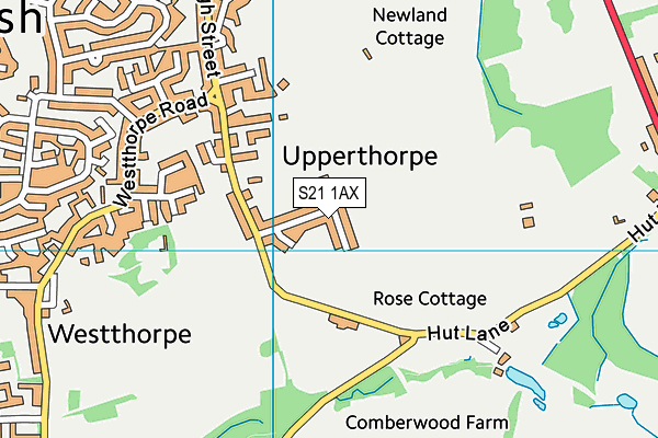 S21 1AX map - OS VectorMap District (Ordnance Survey)