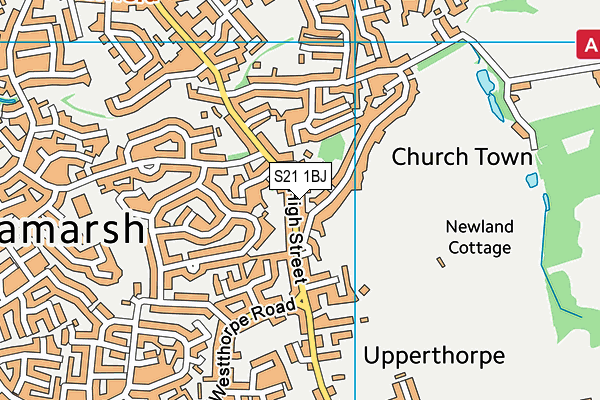 S21 1BJ map - OS VectorMap District (Ordnance Survey)