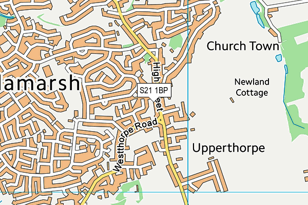 S21 1BP map - OS VectorMap District (Ordnance Survey)