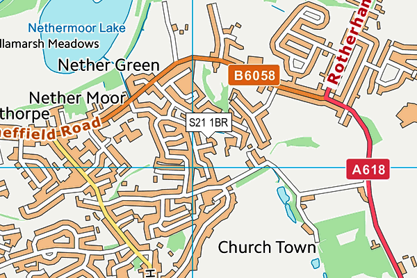 S21 1BR map - OS VectorMap District (Ordnance Survey)