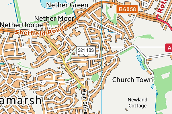 S21 1BS map - OS VectorMap District (Ordnance Survey)