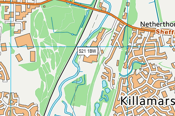 S21 1BW map - OS VectorMap District (Ordnance Survey)