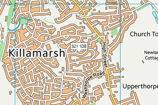 S21 1DB map - OS VectorMap District (Ordnance Survey)