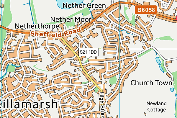 S21 1DD map - OS VectorMap District (Ordnance Survey)
