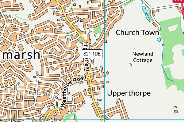 S21 1DE map - OS VectorMap District (Ordnance Survey)