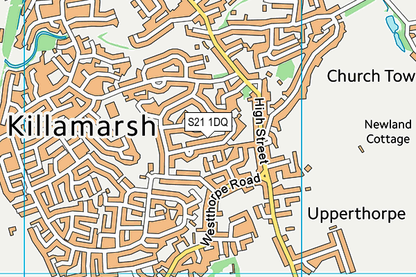 S21 1DQ map - OS VectorMap District (Ordnance Survey)