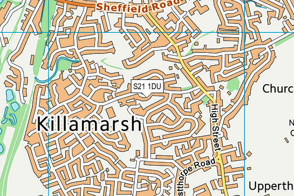 St Giles C Of E Primary School map (S21 1DU) - OS VectorMap District (Ordnance Survey)