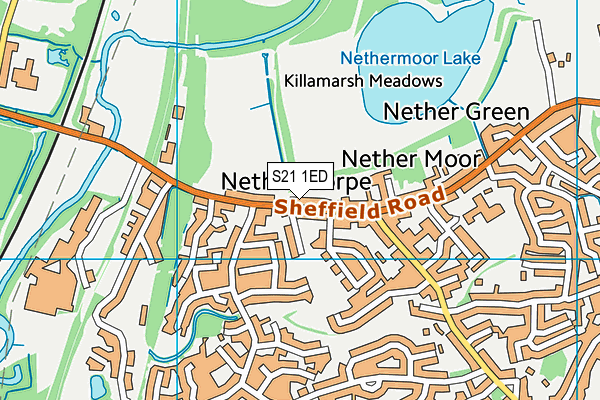 Killamarsh Junior Athletics Club And Institute map (S21 1ED) - OS VectorMap District (Ordnance Survey)
