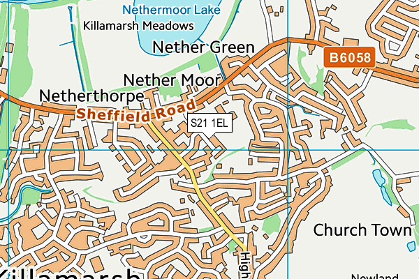 Killamarsh Active map (S21 1EL) - OS VectorMap District (Ordnance Survey)