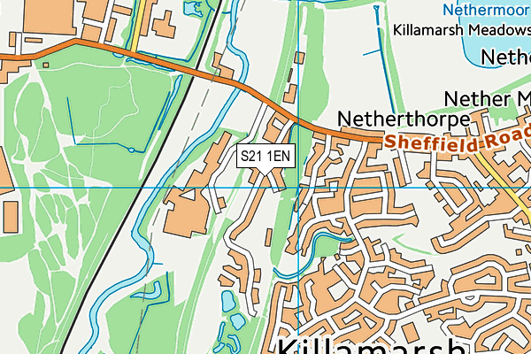 S21 1EN map - OS VectorMap District (Ordnance Survey)
