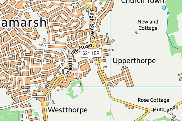 S21 1EP map - OS VectorMap District (Ordnance Survey)