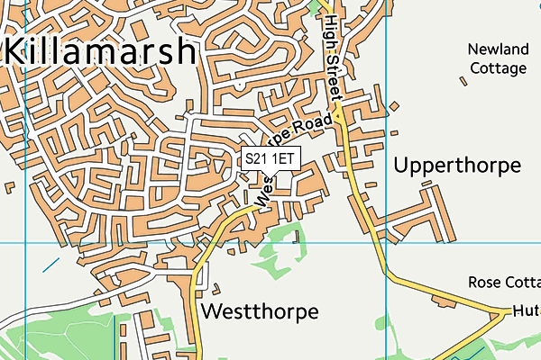 S21 1ET map - OS VectorMap District (Ordnance Survey)