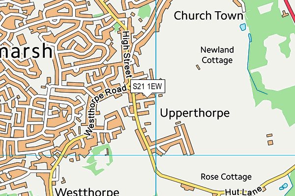 S21 1EW map - OS VectorMap District (Ordnance Survey)