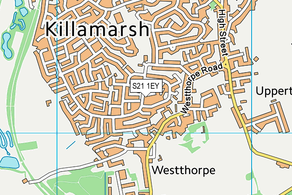 S21 1EY map - OS VectorMap District (Ordnance Survey)