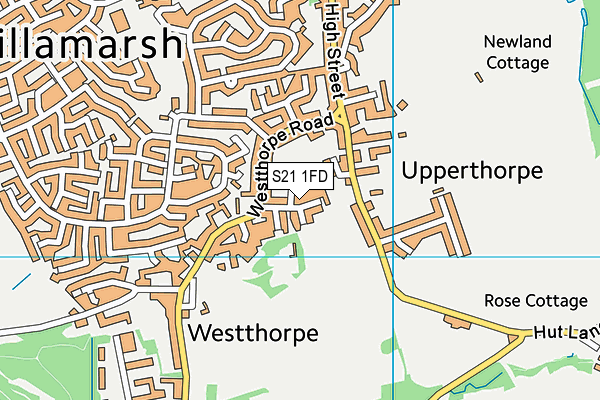 S21 1FD map - OS VectorMap District (Ordnance Survey)