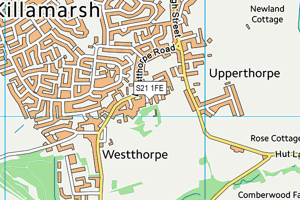 S21 1FE map - OS VectorMap District (Ordnance Survey)