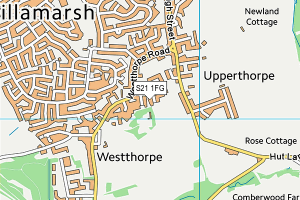 S21 1FG map - OS VectorMap District (Ordnance Survey)