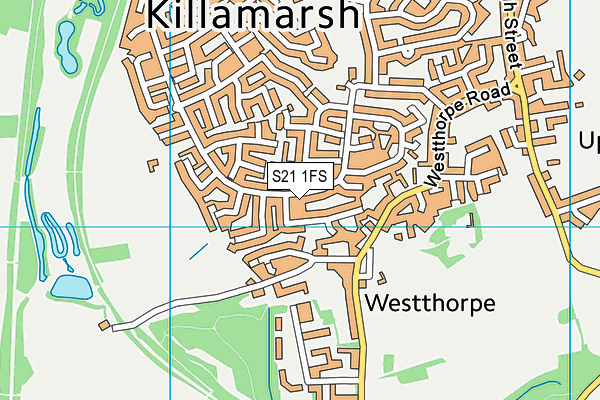 S21 1FS map - OS VectorMap District (Ordnance Survey)